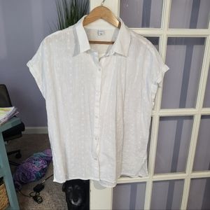 NWOT Old Navy white eyelet blouse L